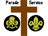 Parade Service. Scout and Guide symbols with the cross